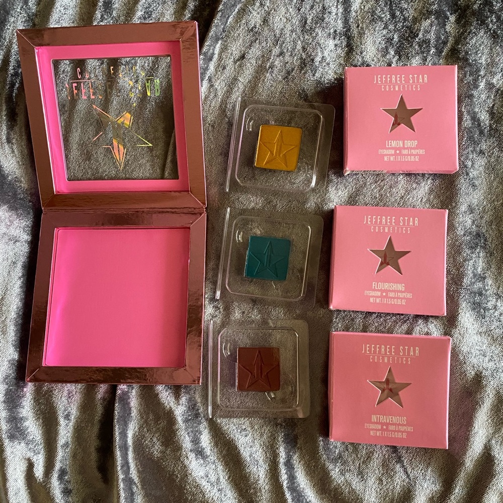 Jeffree Star Z palette and 3 single shades